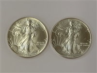 (7) BU Silver American Eagles 