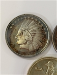 (5) One Ounce .999 Silver Rounds, (2) 1/2 Ounce Silver Rounds