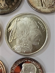 (5) One Ounce .999 Silver Rounds, (2) 1/2 Ounce Silver Rounds