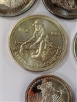 (5) One Ounce .999 Silver Rounds, (2) 1/2 Ounce Silver Rounds