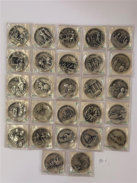 (27) Sterling Silver History of America Rounds Danbury Mint