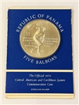(9) Republic of Panama 5 Balboa Sterling Silver Coins Official 1970 Central America and Caribbean Games OGP