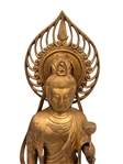 20th Century Japanese Kuan Yin Brass Statue Japanese Form of Padmapani