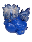 Pair of Cobalt Gilt Porcelain Foo Dogs