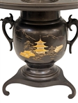 Two Piece Brass Japanese Usubata Ikebana Vase