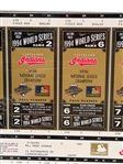 Set of Commemorative 1994 World Series Tickets in Uncut Sheet; Games 1,2,6,7