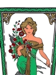 Alphonse Mucha Spring Printemps 1970's Mirrored Art 