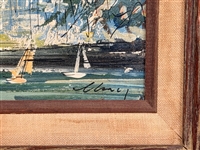John Checkley (1922-1991) American Oil on Board Water Scene