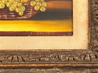 L. Gonjean Oil on Panel Still Life Fruit