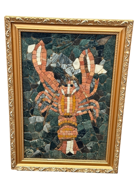 Lobster Stone Mosaic Framed