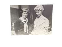 (3) Black and White Photographs George Conlon with FDR, Amelia Earhart, Lindbergh Sculptures