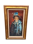 Laszlo Kohanecz Impasto Oil and Acrylic Painting Hobo Clown on Board