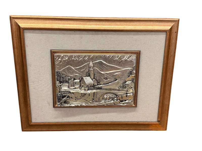 Valenti Argenti 3D Relief Sterling Silver Plated Bas-Relief Plaque