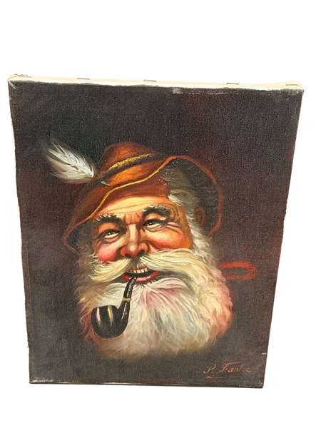 P. Franke Oil on Canvas Bavarian Man