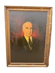 Pair Presidential Portraits Framed Warren Harding, W.H. Harrison