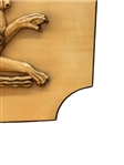Art Deco Wooden Relief Sculpture of Poseidon Riding Hippocampus with Trident