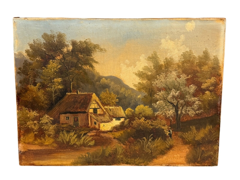Oil on Canvas Landscape Country Scene