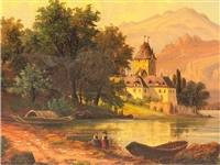 Oil on Canvas Dutch Landscape Scene