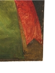 Oil on Board Native American Chief by Monroe