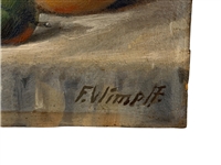 Fr. Wimpff Pair Oil Paintings on Board Fruit Still Life 