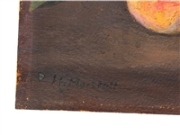 Fruit Still Life on Board Signed Lower Right