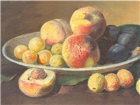 Fruit Still Life on Board Signed Lower Right