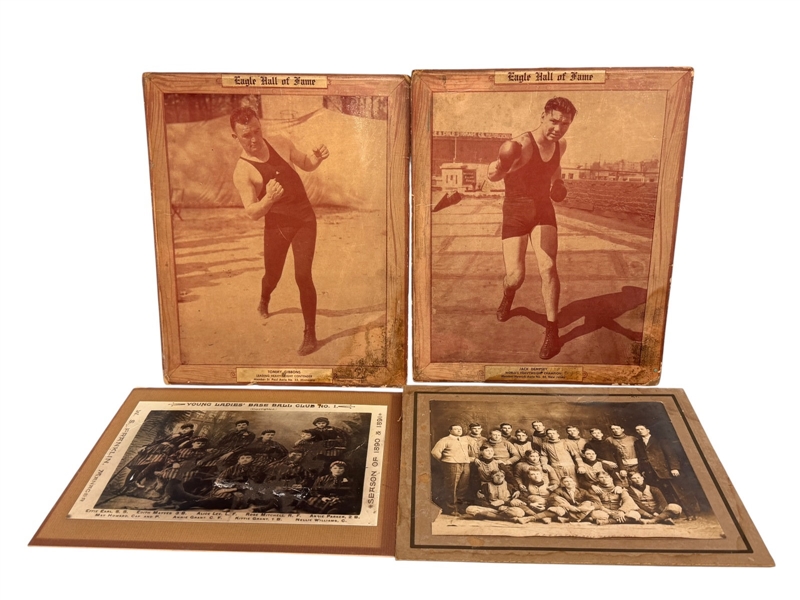 (4) Early Photographs Sports; Jack Dempsey, Tommy Gibbons, Football and Ladies Basketball TOC