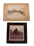 (2) Military Black and White Photographs Mounted to Board Civil War, Spanish American Conflict