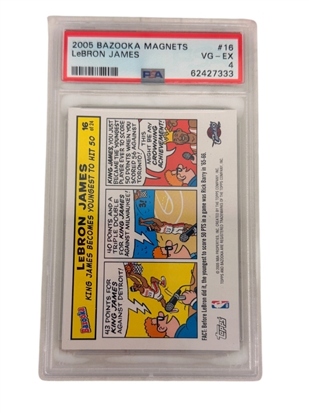 2005 Bazooka Magnets Lebron James Graded PSA VG-EX 4