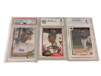 (3) Graded Baseball Cards; A. Trammell, Jeff Bagwell, Yendy Rojas