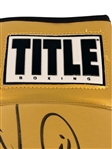 Sugar Ray Leonard Title Gold Autographed Boxing Glove Schwartz Sports Authority COA