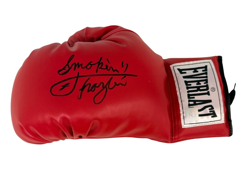 Smokin Joe Frazier Autographed Red Everlast Boxing Glove 