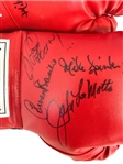 (2) Multi Autographed Red Everlast Boxing Glove by LaMotta, Basilio, Comacho, Frazier, Spinks, Cooney