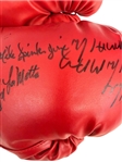 (2) Multi Autographed Red Everlast Boxing Glove by LaMotta, Basilio, Comacho, Frazier, Spinks, Cooney