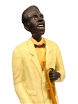 (2) Jazz Sculptures: Ceramic Bass Player, Composite Trumpet Player