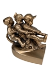 PM Craftsman MI USA Bookends Tug of War Solid Brass