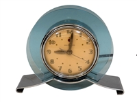 1940s General Electric Blue Rapture 3H160 Electric Mantle Clock in Chrome with Lucite Base