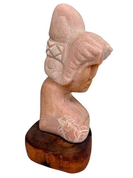 Cheyenne Artist Harvey Bearshield Soapstone Sculpture