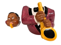 Clay Art Jazz Player Cookie Jar and Matching Salt and Pepper Shakers