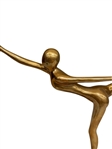 MCM Brass Sculpture Dancing Woman on Marble Plinth