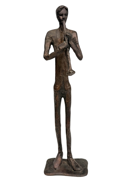 Bronze Brutalist Jazz Musician Sculpture