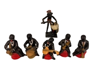 (6) Musician Figurines; Akan Ashanti, Bisque