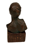 Randolph Johnston Male Bronze Bust on Wood Plinth