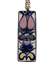 Astrid Fyrbo Denmark Enamel Pottery Necklace, Jorma Laine Sterling Finland Face Mask Pendant
