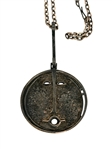 Astrid Fyrbo Denmark Enamel Pottery Necklace, Jorma Laine Sterling Finland Face Mask Pendant