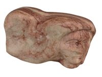 Pink Alabaster Double Face Carved Sculpture
