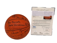 Hall of Fame Autographed Basketball Full JSA Certificate
