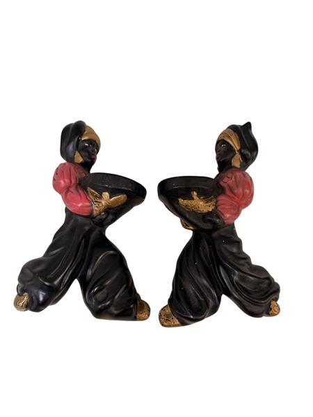 Pair Blackamoor Alexander Backer Wall Pocket Hangers