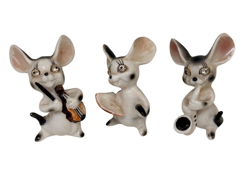 (3) Jazz Porcelain Mice Jazzy Group