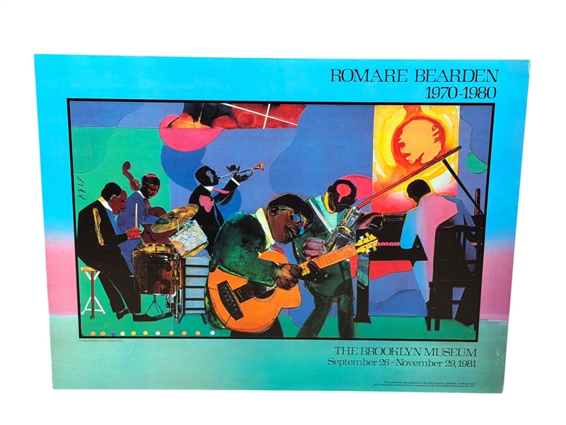 1981 Exhibit Poster Romare Bearden "Jamming at the Savoy" Retrospective Brooklyn Museum